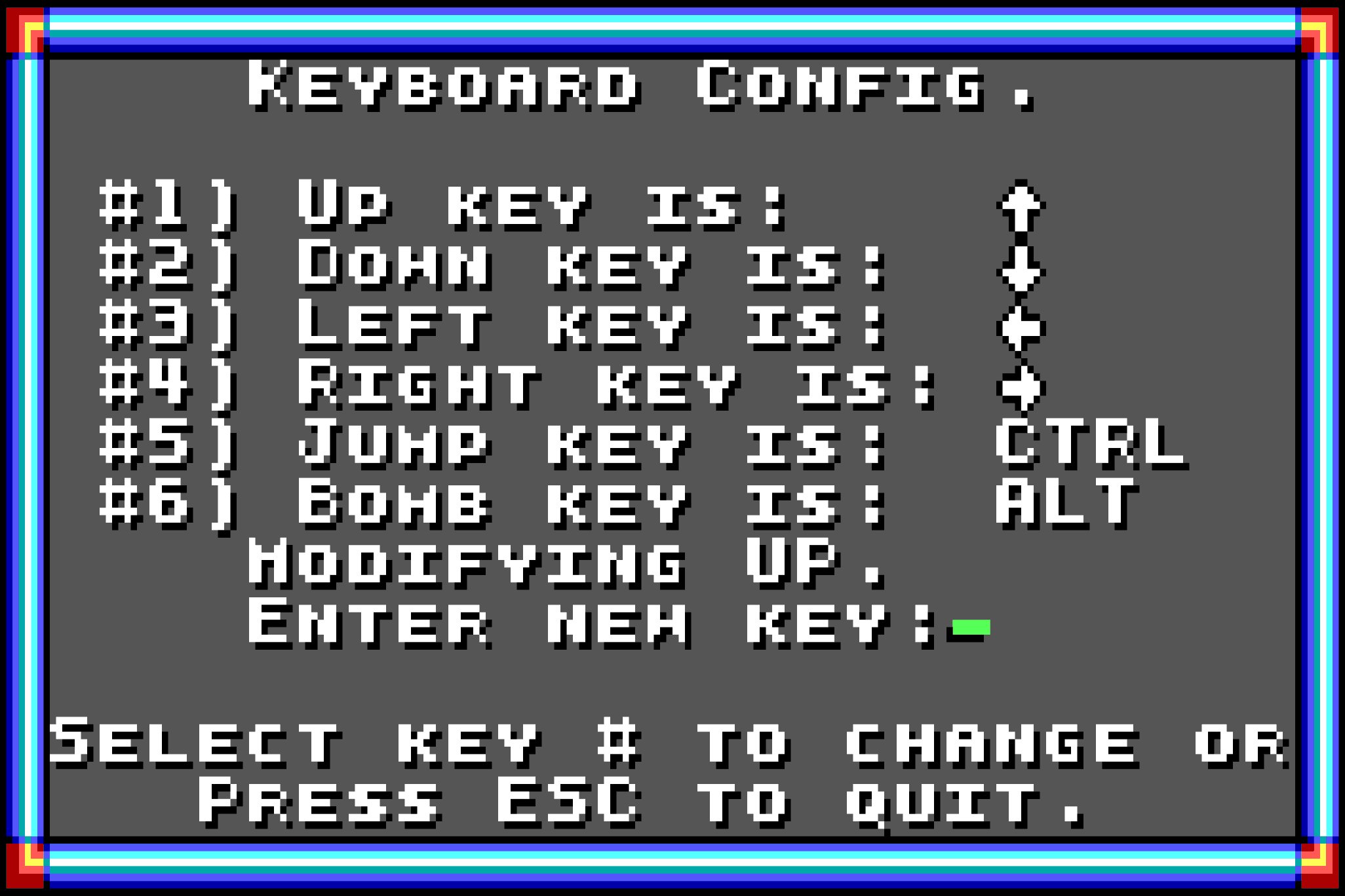 Keyboard Redefine Menu